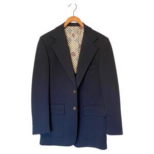 Vintage JC Penney Men’s 42L Blue Blazer Sport Coat Jacket 2 Button Metal Buttons